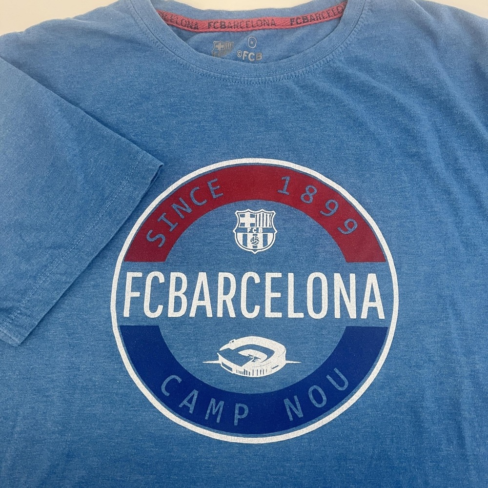 FC Barcelona Shirt Mens Medium Blue‎ La Liga Soccer Camp Nou Graphic Tee T-Shirt